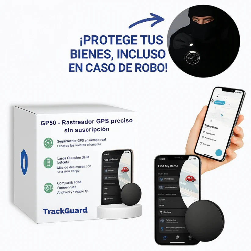 TrackGuard™ – Rastreador GPS preciso sin suscripción