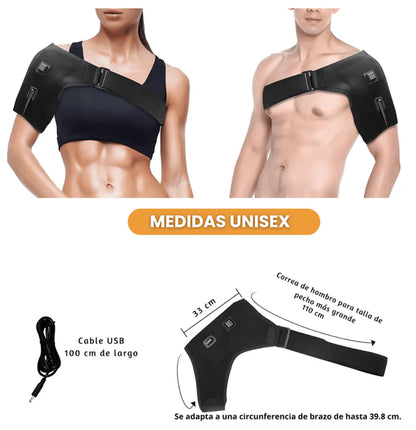 HOMBRERA TÉRMICA CON MICRO MASAJES Y 3 NIVELES DE CALOR